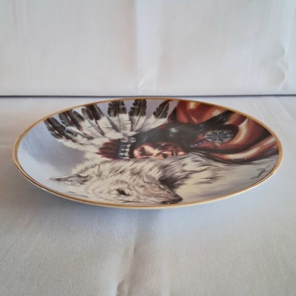 Franklin Mint Heirloom Recommendation "Spirit of The White Wolf" Plate - Picture 10 of 10